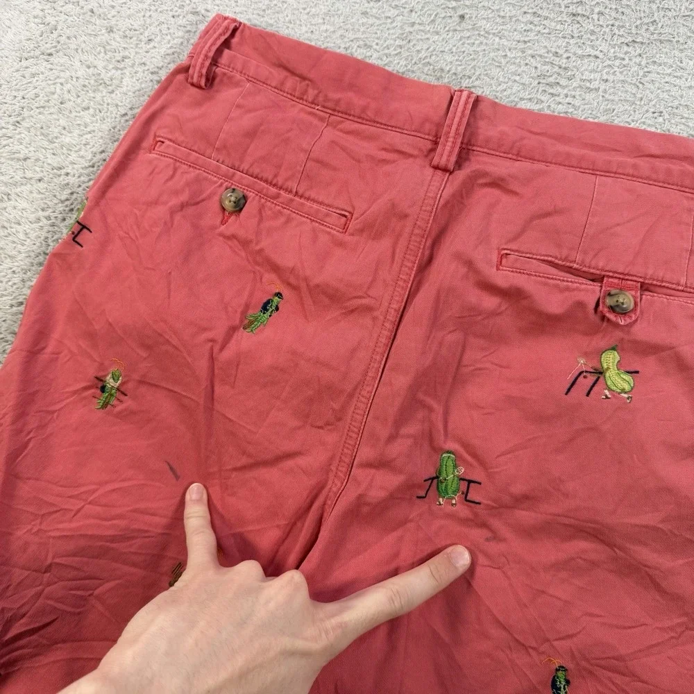 Polo Ralph Lauren Shorts Mens 32 Pink Embroidered Cricket Squash Chino Pony